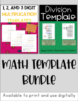 Preview of Long Division/1,2,3 Digit Multiplication Templates