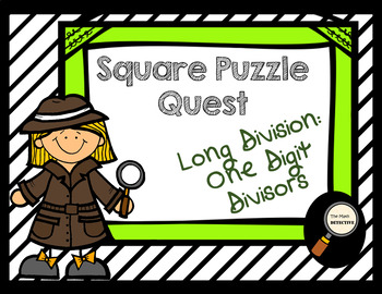 Preview of Long Division: 1 Digit Divisor - Square Puzzle Quest