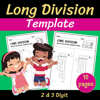 Preview of Long Division 2,3 Digit Multiplication Templates