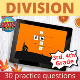 Long Division 2 digit by 1 digit Boom Cards Halloween