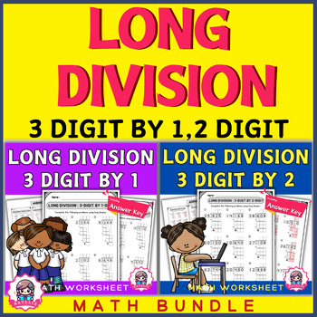 Preview of Long Division 3 Digit by 1,2 | Problem Solving | Number Sense | Math bundle