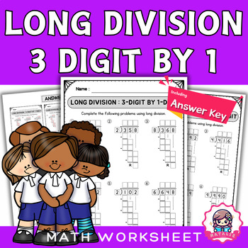 Preview of Long Division 3 Digit by 1 worksheets | Problem Solving | Number Sense | Math