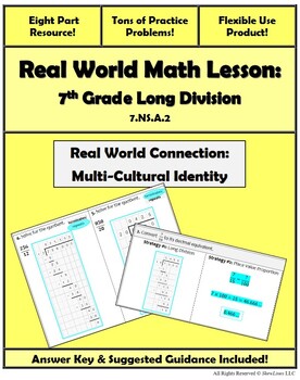 Preview of Long Division 7th Grade: Engaging 8 Part Lesson/Practice (Flexible Use!)