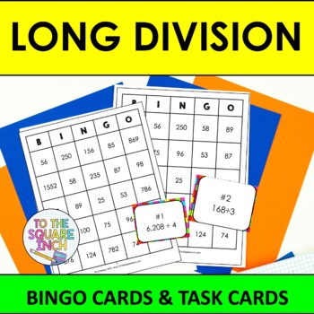 Preview of Long Division Bingo Game | Task Cards | Whole Class Activity