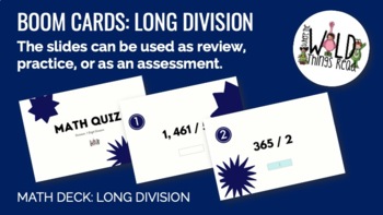Preview of Long Division Boom Cards: up to 4x1 digit problems