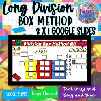 Preview of Long Division Box/Area Model Method 3 Digit by 1 Digit: Google Slides