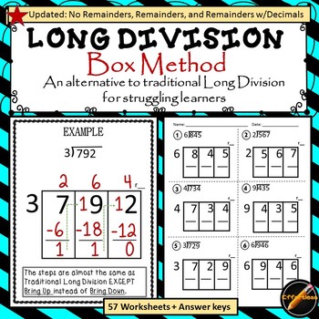 math grade for worksheets test 4 Division Long updated Box  TpT by  Method : Effortless