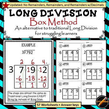 long division horizontal box method updated by effortless tpt