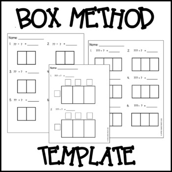 box method division template worksheets teaching resources tpt