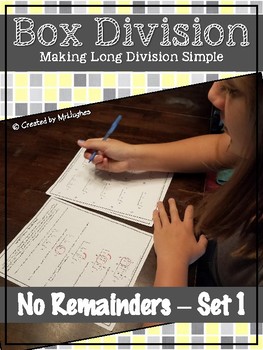 Preview of Box Method Long Division with No Remainders | Box Division