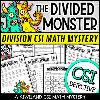 Preview of Long Division CSI Math Mystery Activity and Worksheets with The Divided Monster