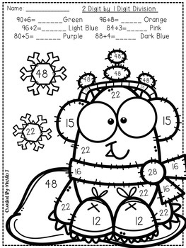 Long Division Color-By-Number Winter Themed by CreatedbyMarloJ | TpT