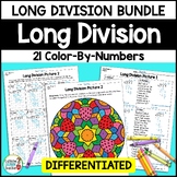 Long Division Color by Number Bundle of Color By Code Prac