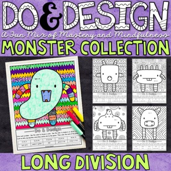 Preview of Long Division Color by Number | Long Division Worksheets | Do and Design
