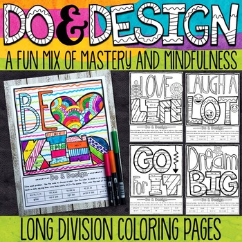 Preview of Division Color by Number | Long Division Worksheets | Long Division Practice