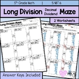 Long Division Decimal Dividend Maze Practice