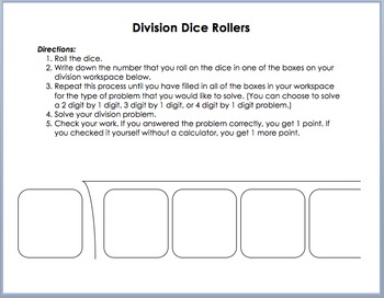 Preview of Long Division Dice Rollers