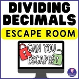 Long Division & Dividing Decimals ESCAPE ROOM ⭐ Self-checking