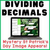 Long Division Dividing Decimals St. Patrick's Day  Digital