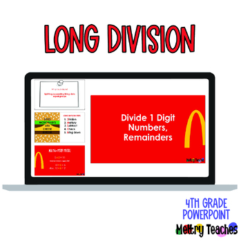 Preview of Long Division "Does McDonald's Sell Cheese Burger" | PowerPoint [4th Grade]