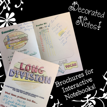 Preview of Long Division - Decorated Notes Brochure for Interactive Notebooks