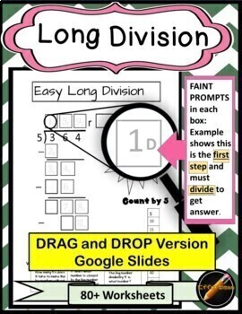 Preview of Long Division: Easy with Prompts Interactive Google Slide: Distance Learning