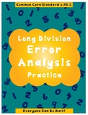 Long Division Error Analysis Worksheets