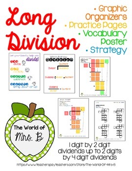 Preview of Long Division Graphic Organizers - revised version