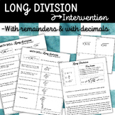 Long Division Intervention (step-by-step practice with & w