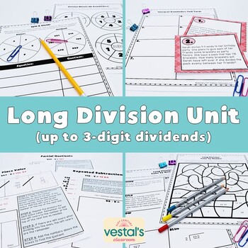 Preview of Long Division Lessons with Up to 3-Digit Dividends (Math SOL 4.CE.2a,i-k)