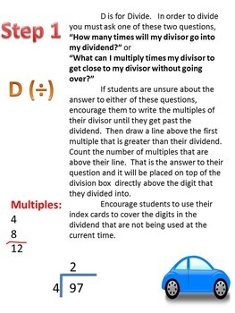 Long Division Step by Step Instructions and Printables! | TpT