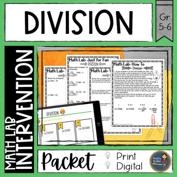 Preview of Long Division Math Activities Lab - Math Intervention - Sub Plans