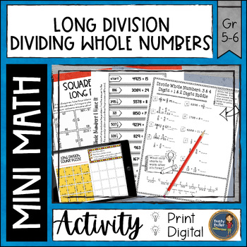 Preview of Long Division Math Activities Puzzle - Math Puzzles, Riddle, and Color Page