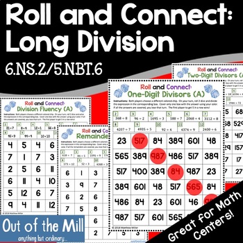 Preview of Long Division Math Game: Roll and Connect (6.NS.2/5.NBT.6)