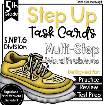 Long Division Math Multi-Step Word Problems Task Cards 5th Grade 5.NBT