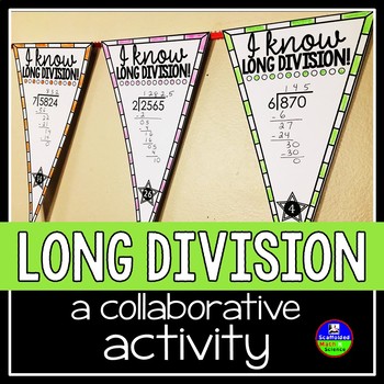 Preview of Long Division Math Pennant Activity