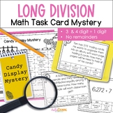 Long Division Math Task Card Mystery - 3 digit and 4 digit