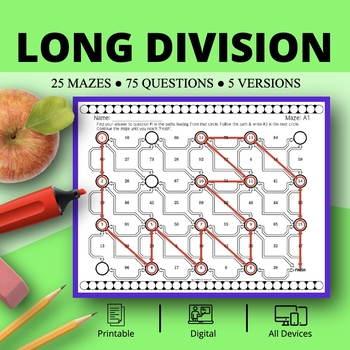 Preview of Long Division Maze Activity