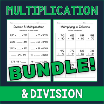 Preview of Long Division & Multiplying in Columns - Division & Multiplication BUNDLE
