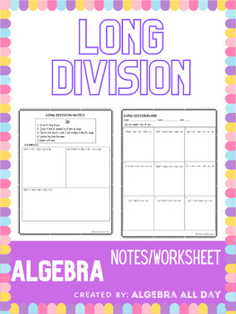 Preview of Long Division Notes/Worksheet
