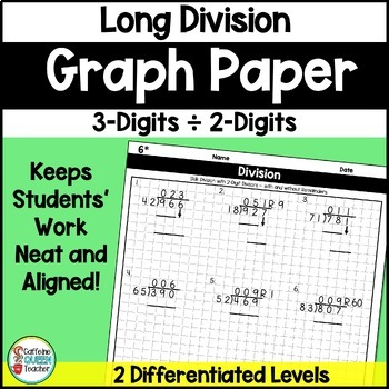 3 digit by 2 digit long division on graph paper by caffeine queen teacher