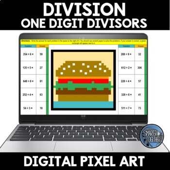Preview of Long Division One Digit Divisor Digital Pixel Art