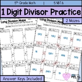 Long Division One Digit Divisor Maze Practice