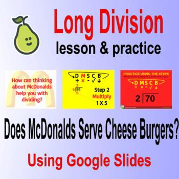 Preview of Long Division Pear Deck - McDonalds Mnemonic Device Using Google Slides