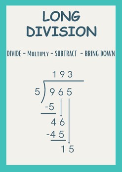 Long Division Poster by Maggie Slaton | TPT