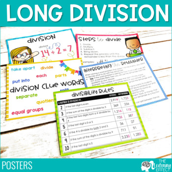 Preview of Long Division Posters | Divisibility Rules + More | Math Anchor Charts