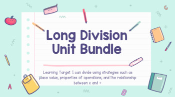 Preview of Long Division Powerpoint and GROWING BUNDLE (3+ Weeks of Plans and Activities)