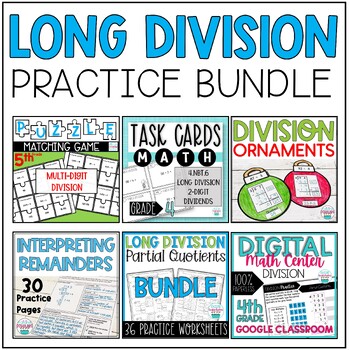 Long Division Practice BUNDLE by Raising Scholars | TpT