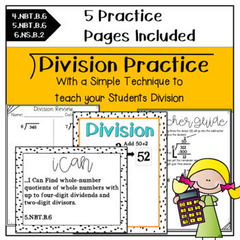 Preview of Long Division Practice | Differentiated & Easy to Teach Method | Practice Pages