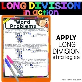 Long Division Practice | Long Division Steps by Count on Tricia | TpT